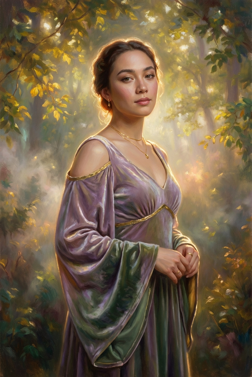 Mystic Elegance Fae Portrait - Enchanting Art