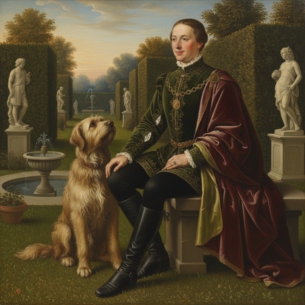 Renaissance Companionship Pet Portrait Canvas