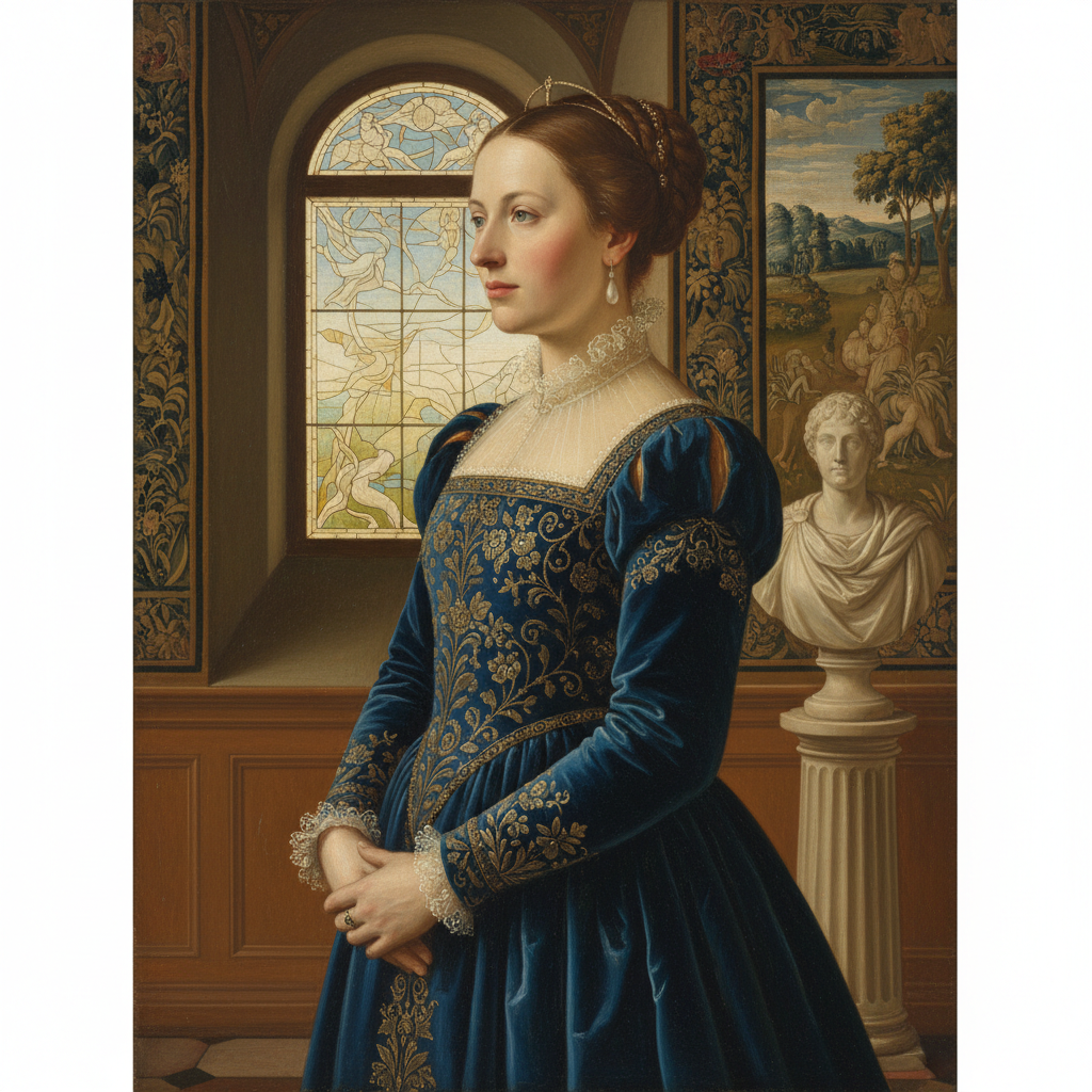 Elegant Renaissance Maternal Tribute Portrait