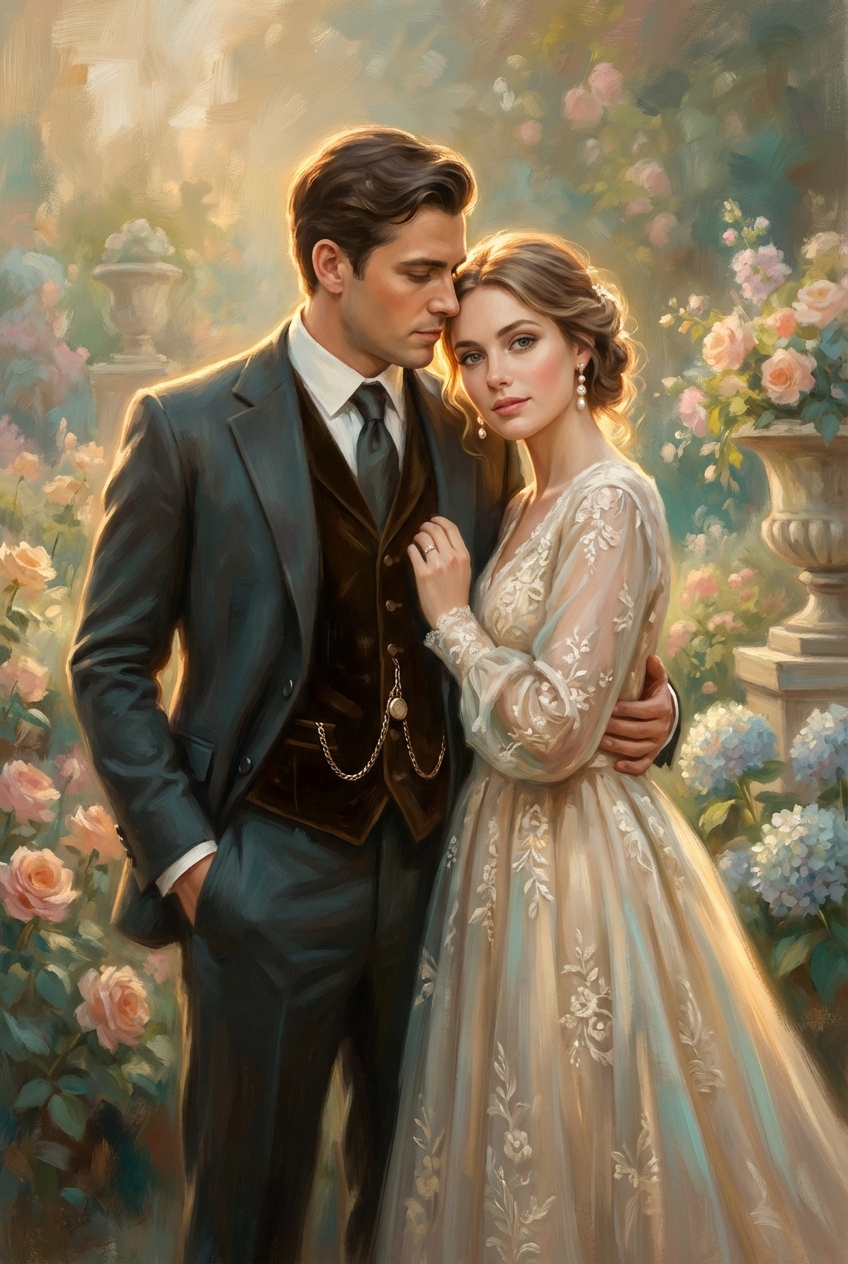 Custom Victorian Couple Portrait - Romantic Gift