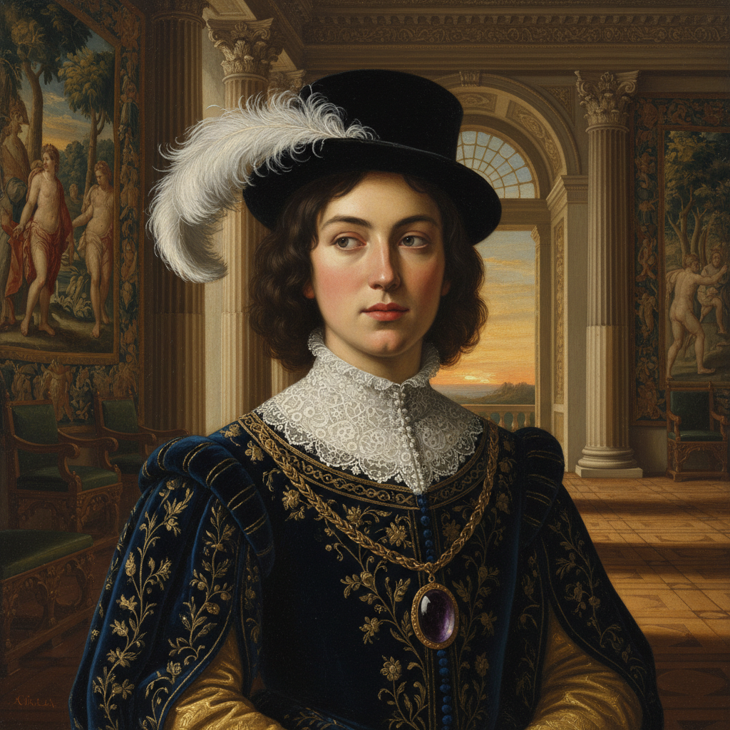 Custom Renaissance Portrait Art for Him