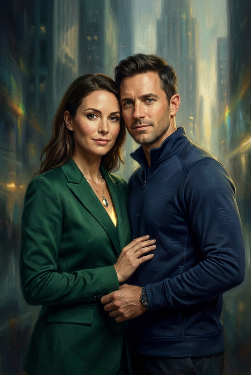 Dynamic Survival Couple Portrait Canvas