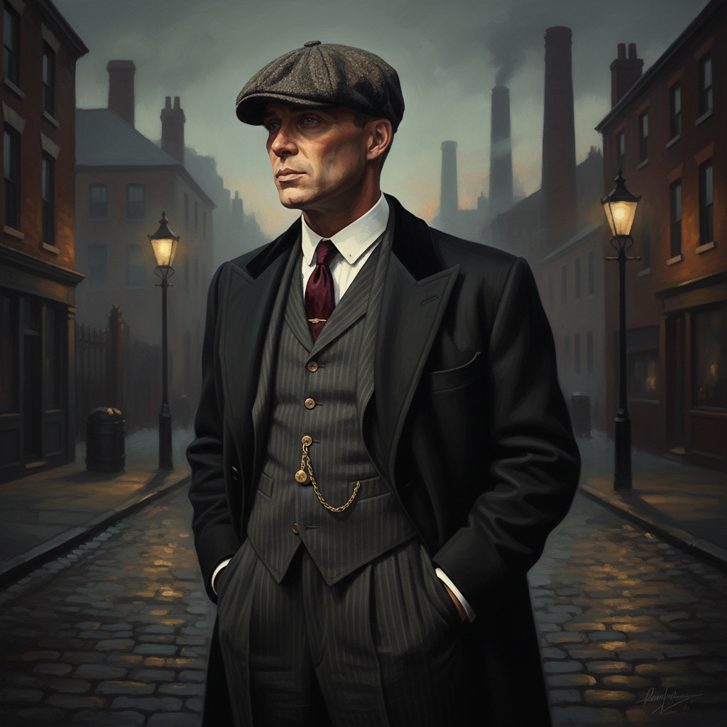 1920s Grit Man Portrait - Chiaroscuro Canvas