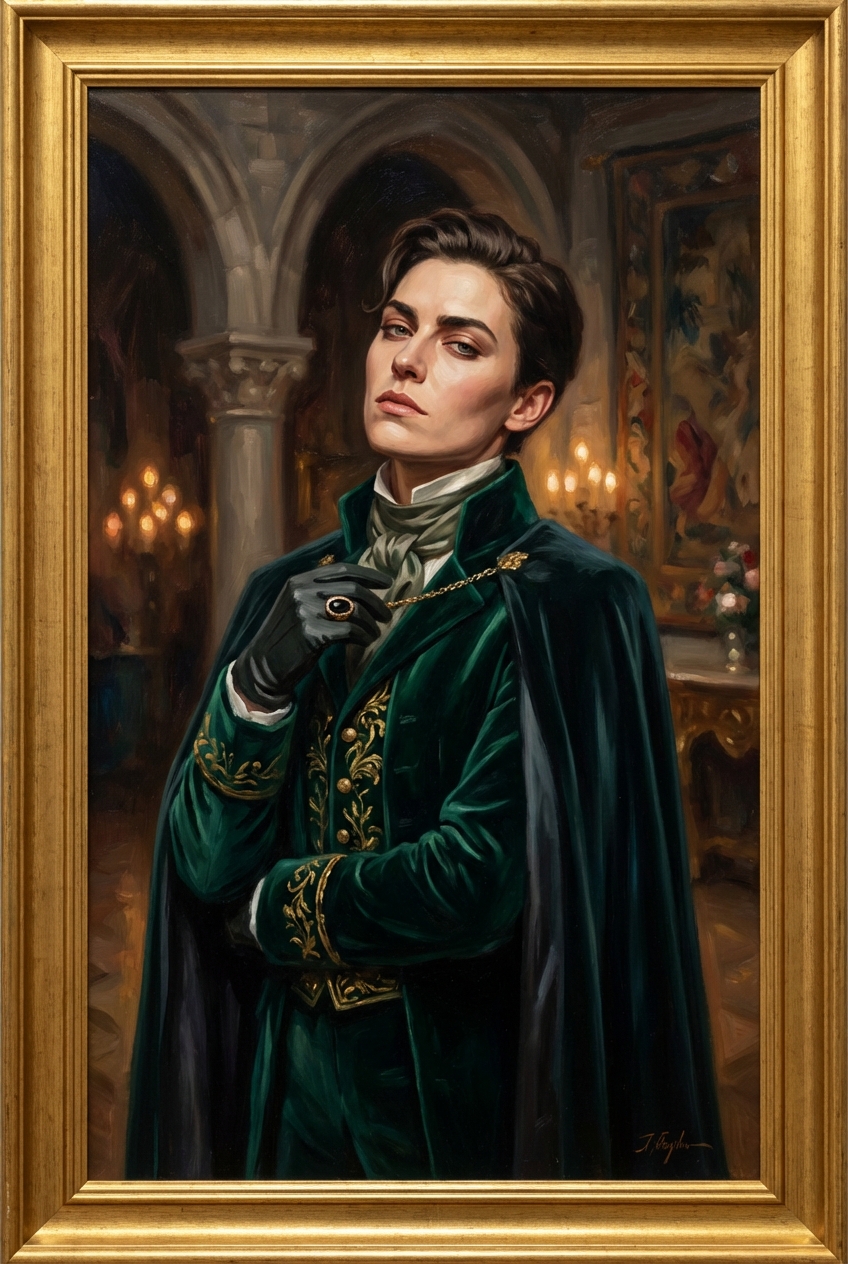 Custom Portrait: Dramatic Villain Elegance
