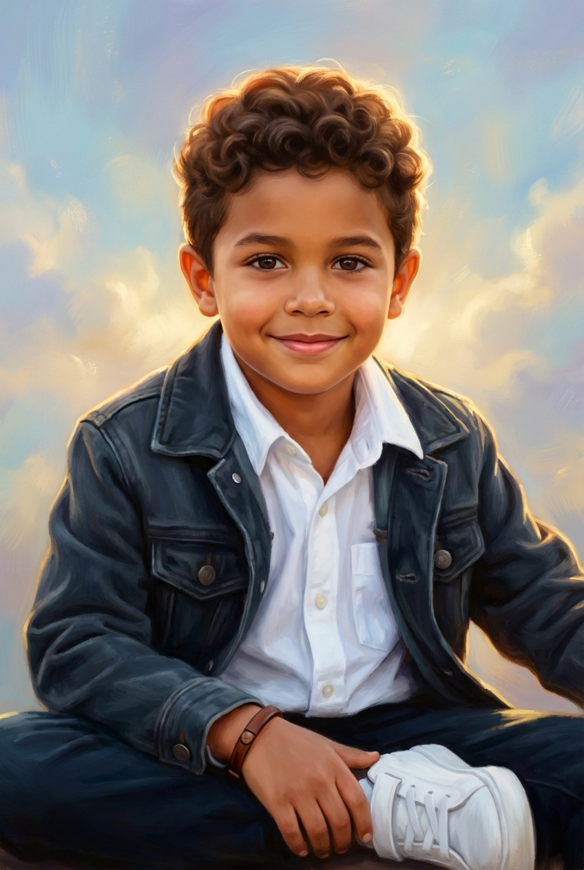 Custom Family Portrait: Joyful Innocence Boy