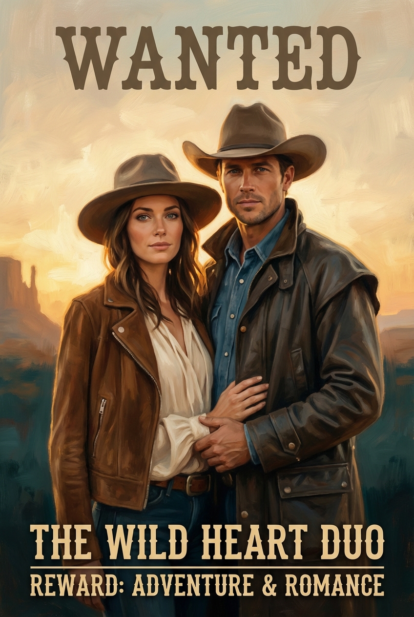 Modern Wild West Romance Cowboy Couple Canvas