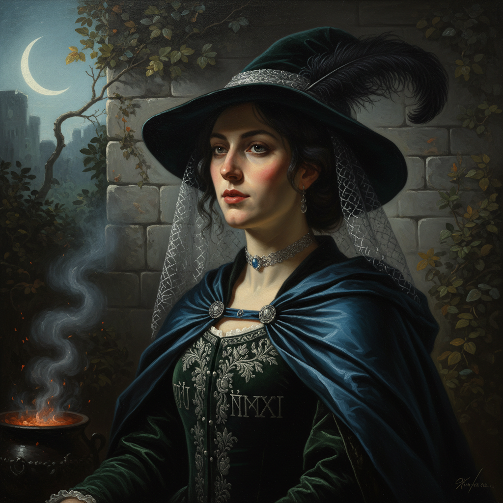 Mystical Enchantment Witch Portrait Canvas