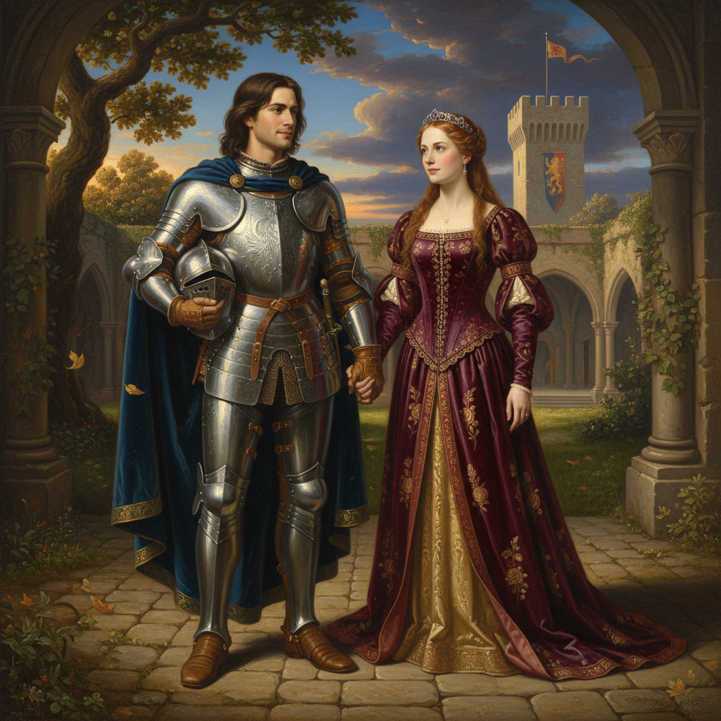 Custom Medieval Warrior Couple Portrait