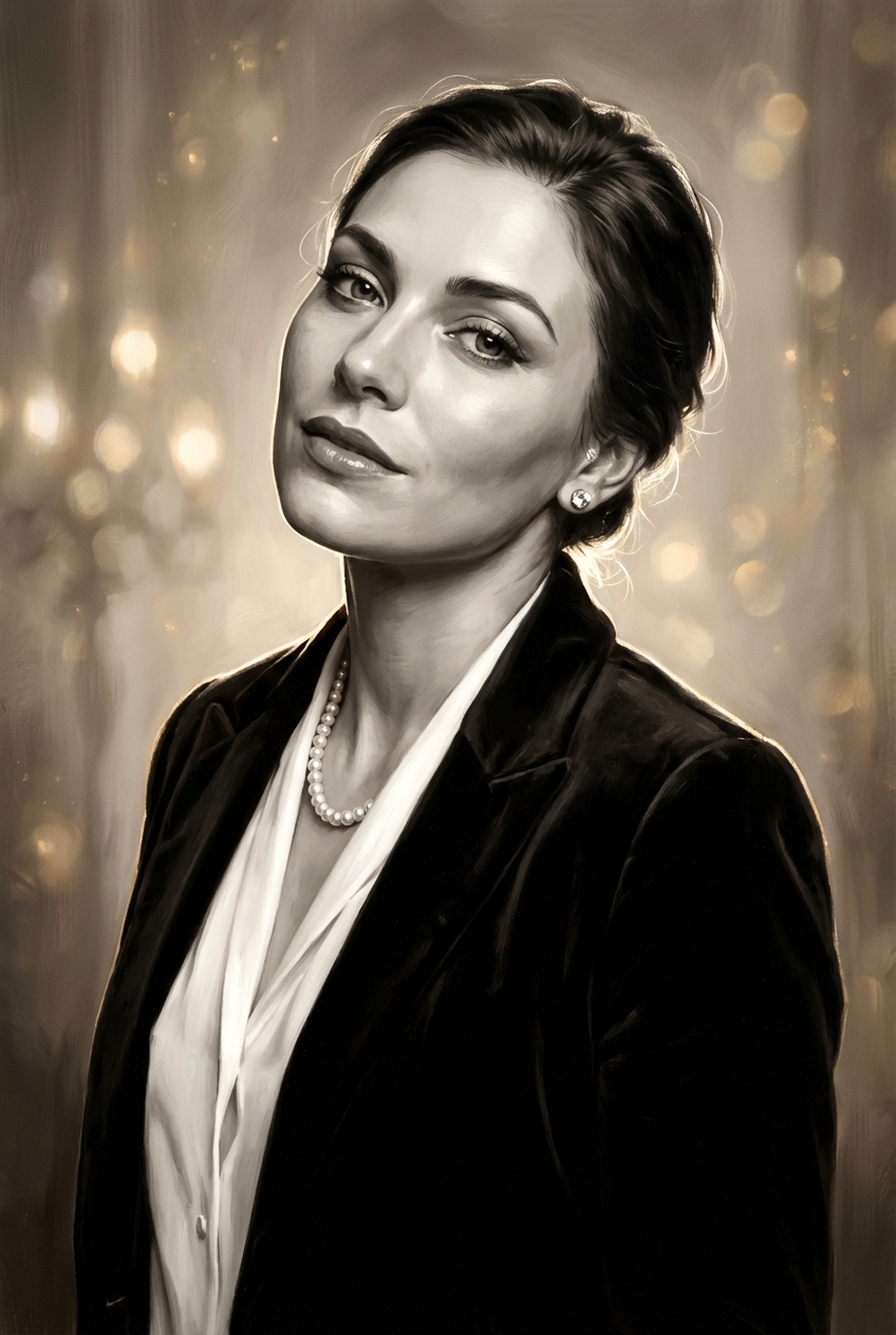 Timeless Elegance Noir Portrait - Person