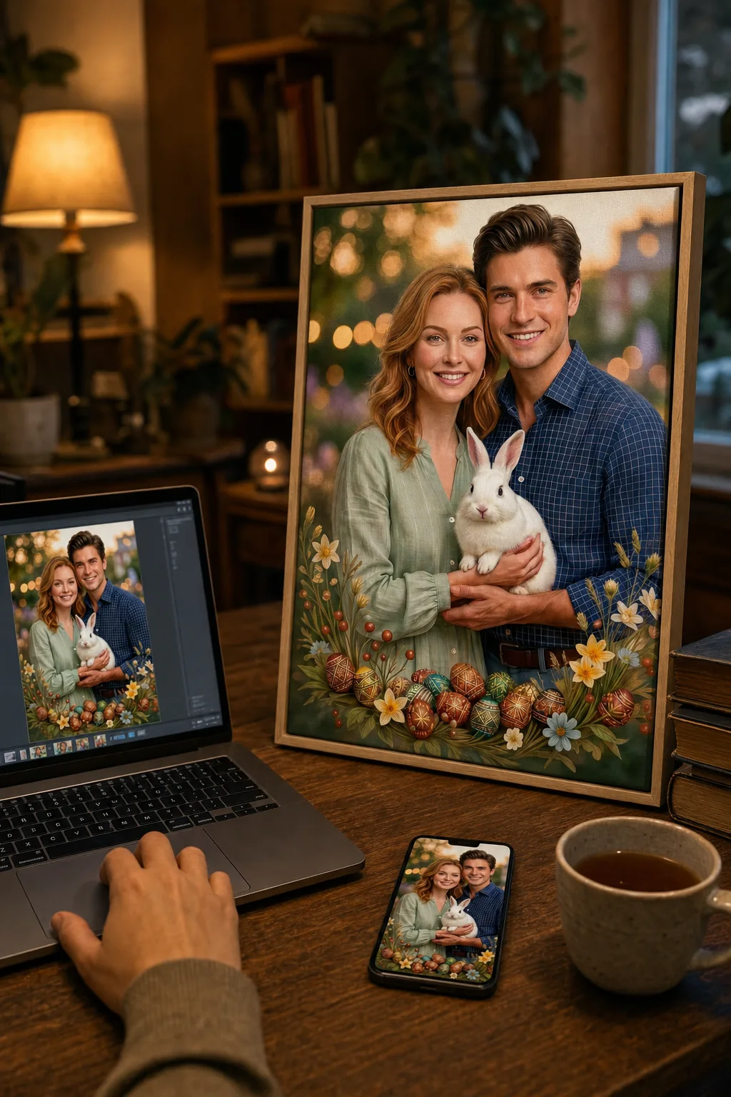 Previewing a personalized gift for wife fantasy couple portrait