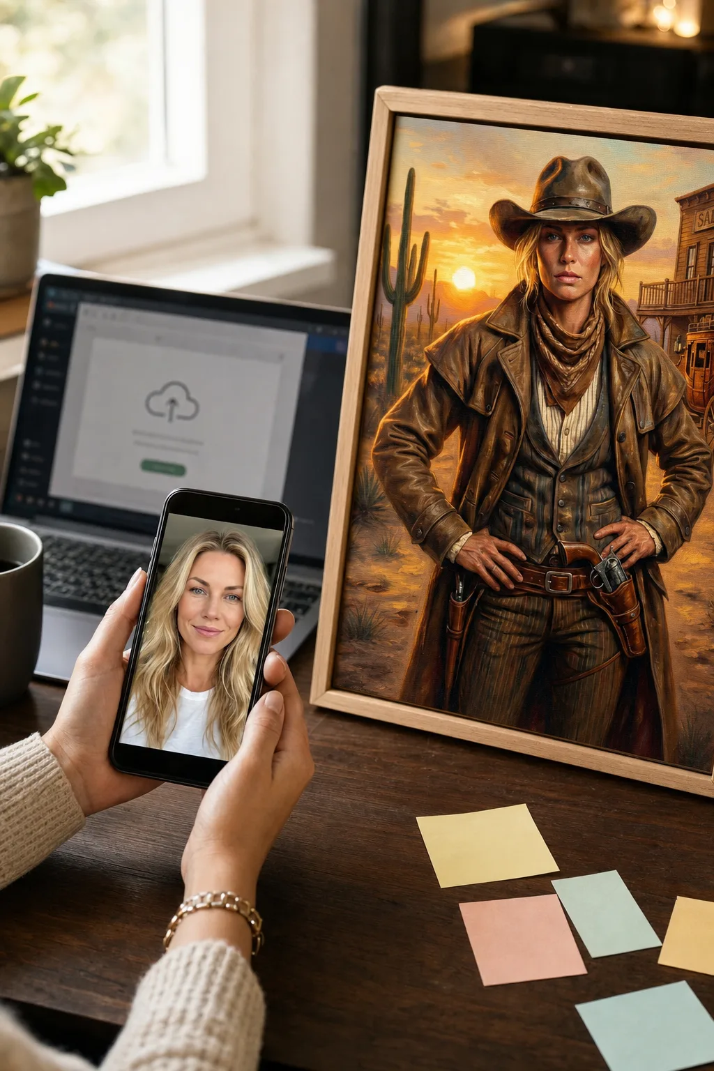 Choosing a photo for a Valentine's Day gift for her custom portrait
