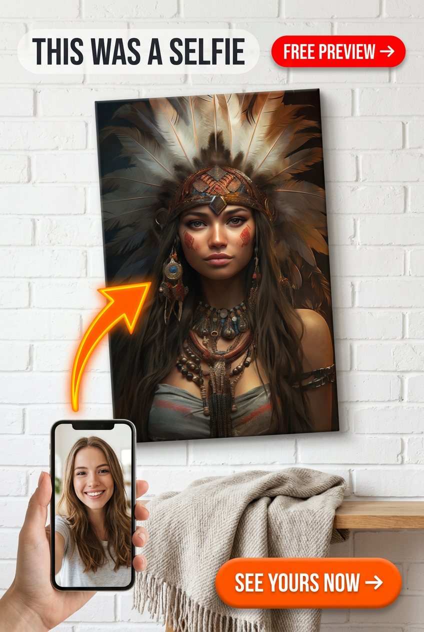 Custom Fantasy Woman Portrait — Whimsical Feathered Art from Photo