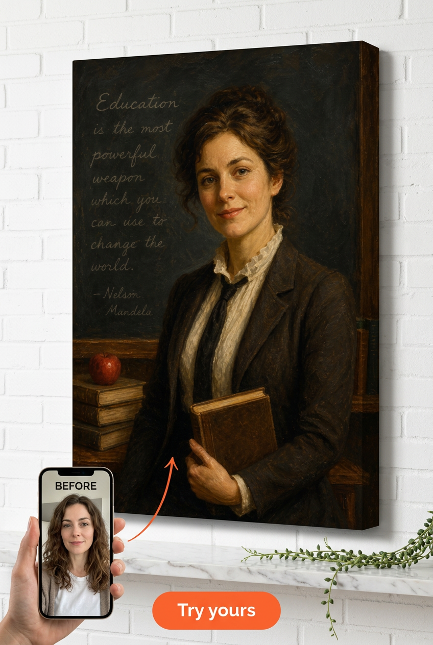 Custom Occasion Portrait for Woman — Regal Canvas from Photo
