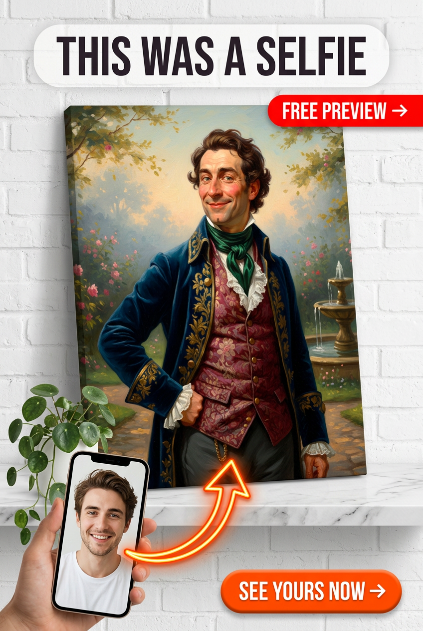 Custom Romantic Whimsy Portrait for Him