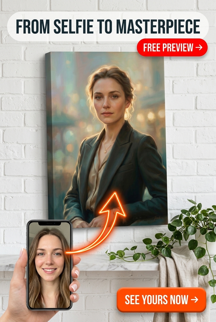 Custom Renaissance Woman Portrait — Serene Canvas Art from Photo