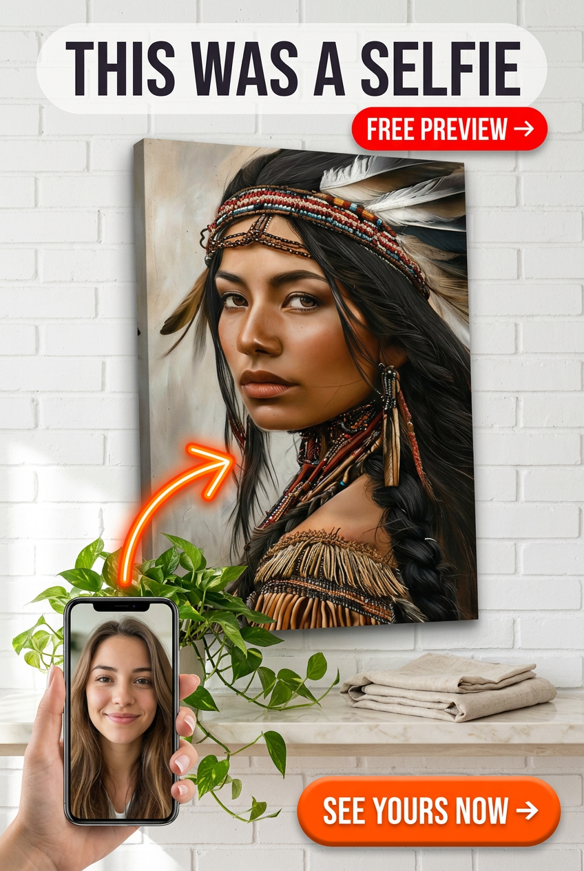 Custom Fantasy Woman Portrait — Serene Tribal Art from Photo