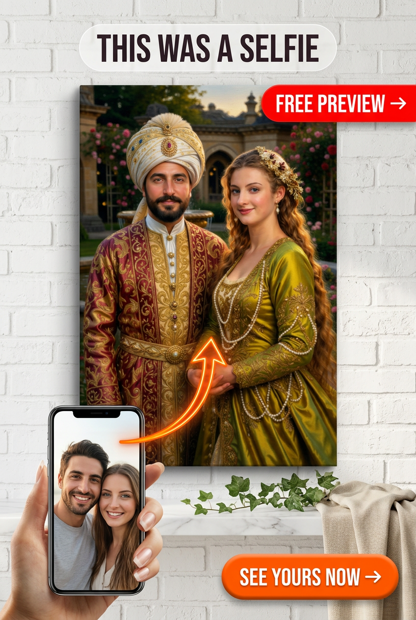 Royal-Inspired Historical Couple's Custom Portrait from Photo | Personalized Gift - Truly Unique Gift Ideas That Nobody Else Will Think Of in 2026 - PortraitGift