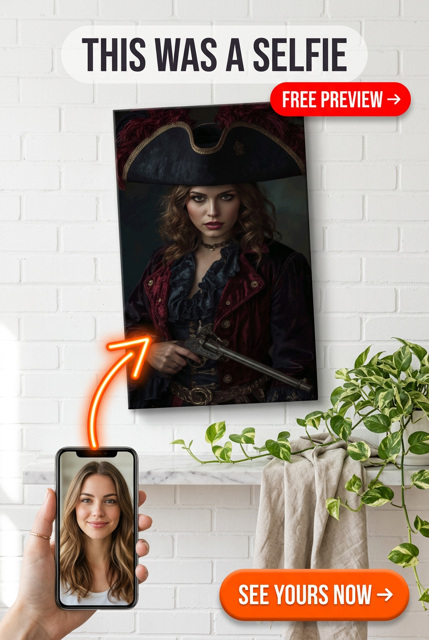 Custom Pirate Woman Portrait — Heroic Canvas from Photo