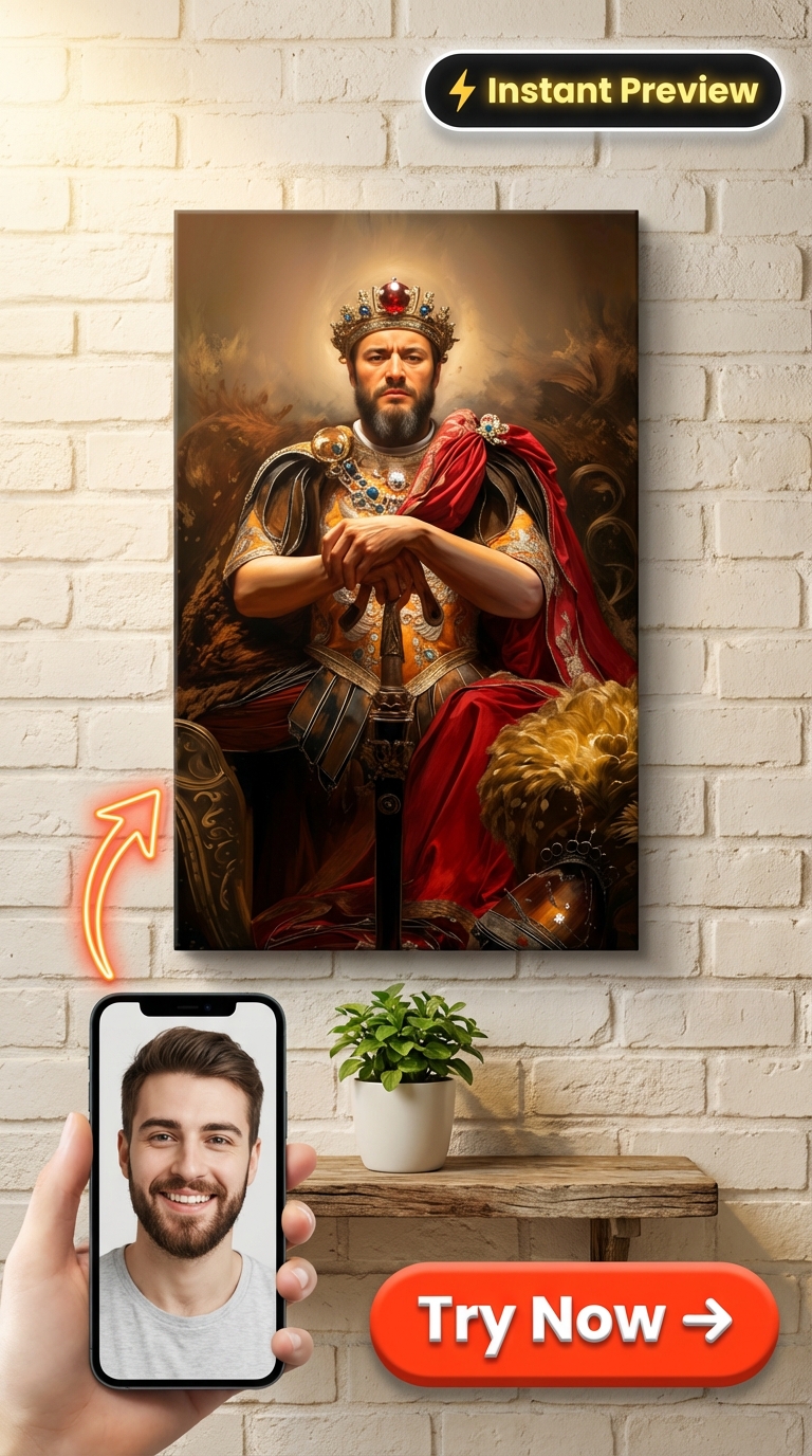Royal Custom Portrait from Photo | Personalized Gift for Him