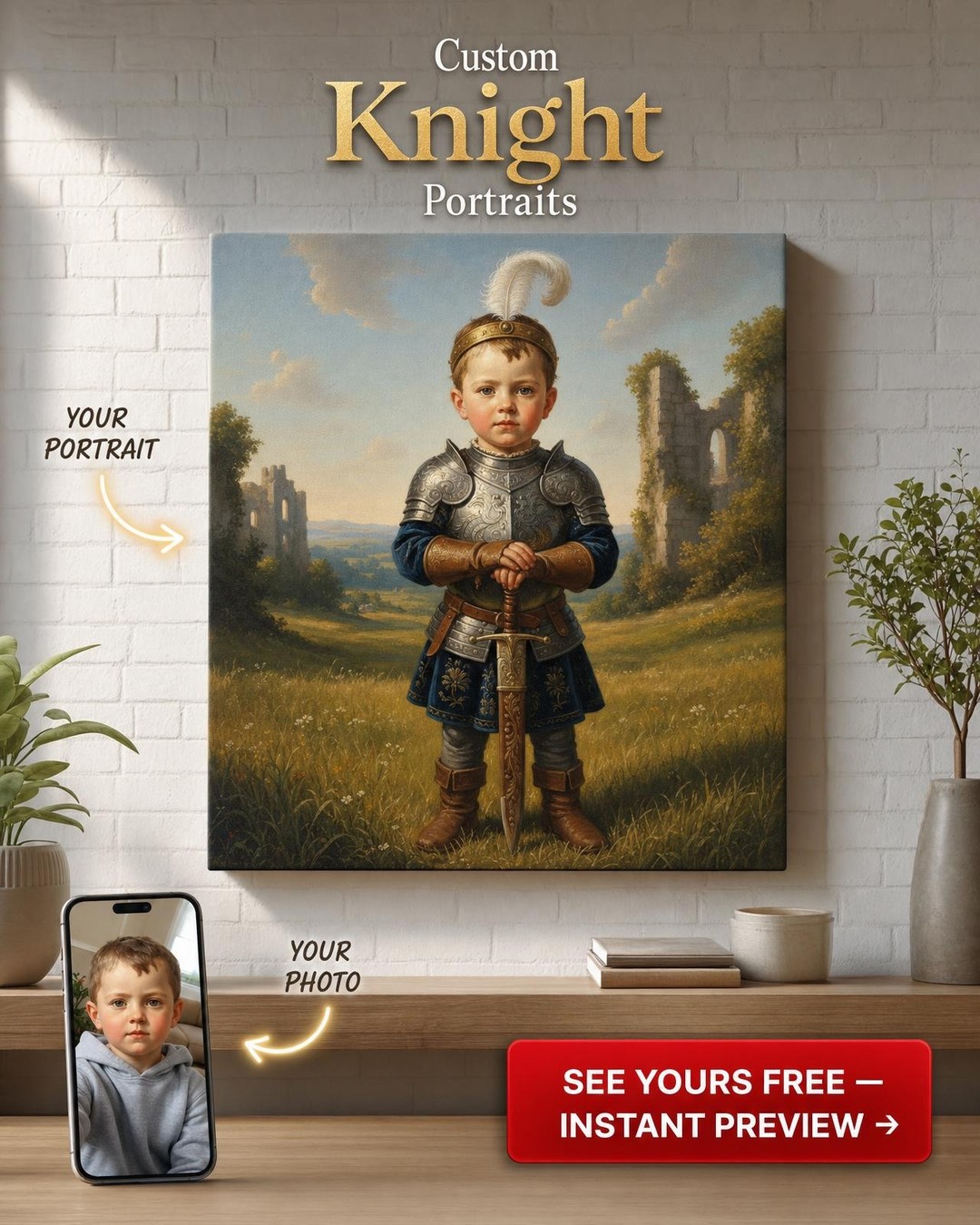 Hrdinská Nevinnosť: Epický Portrét Bojovníka pre Deti
