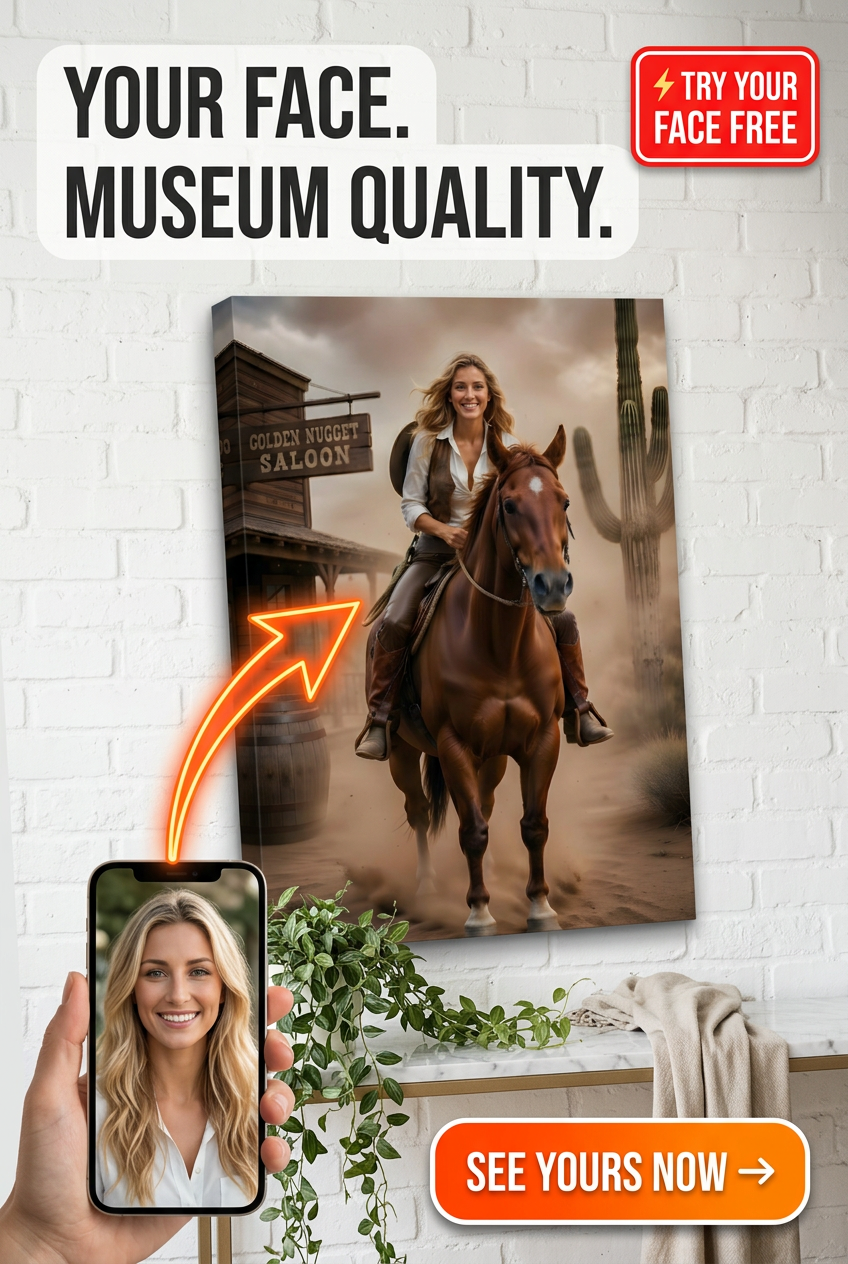 A captivating Western-themed costume portrait featuring a radiant woman graceful - Best Personalized Portrait Gift: 2026 Guide - PortraitGift