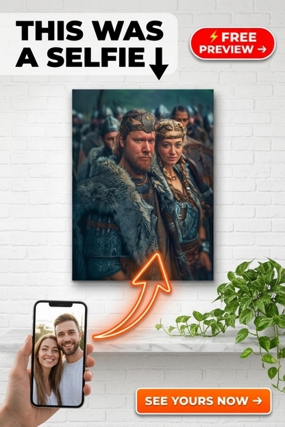 Viking Aangepast Portret van Foto | Persoonlijk Cadeau voor Stellen