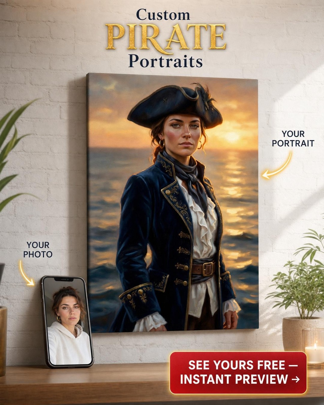 Pirate Woman Portrait – Regal Custom Canvas