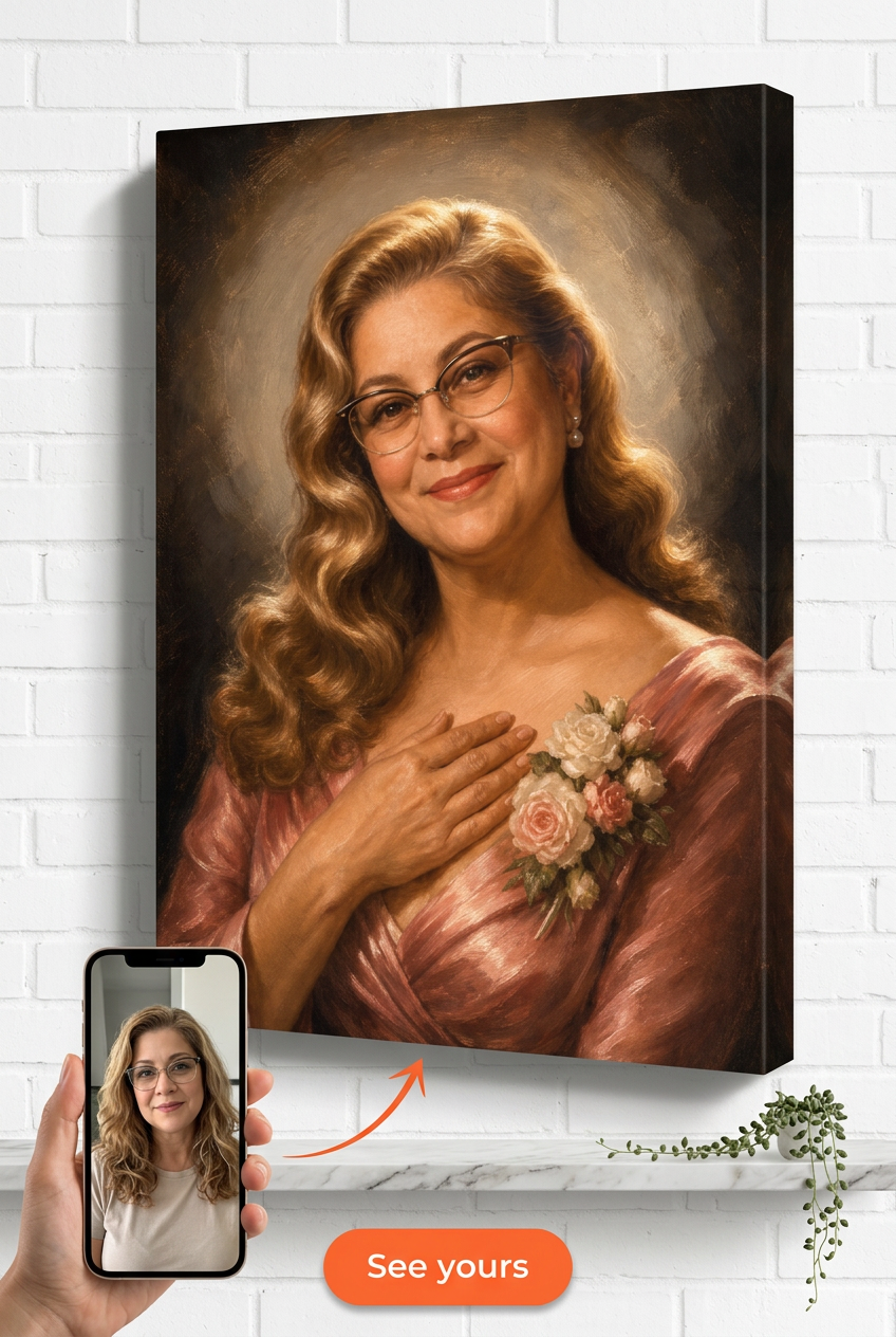 Custom 1940s Hollywood Mother's Day Portrait from Photo | Personalized Gift