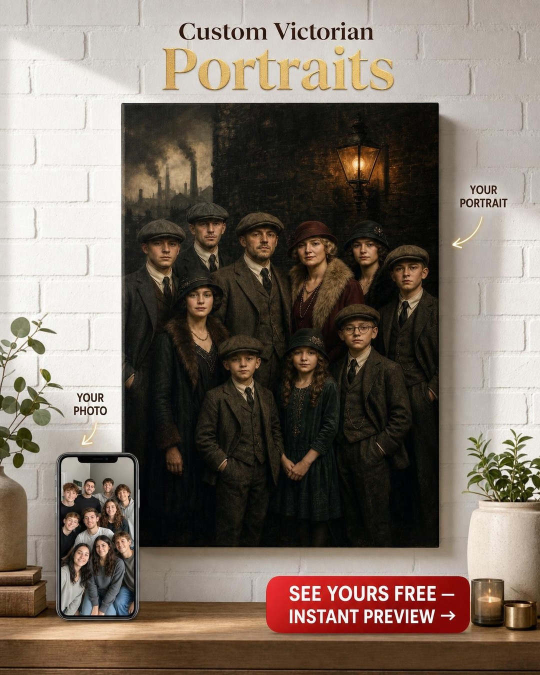 1920s Family Clan Canvas Gift