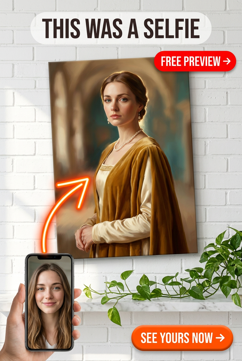 Custom Royal Woman Portrait — Regal Canvas from Photo