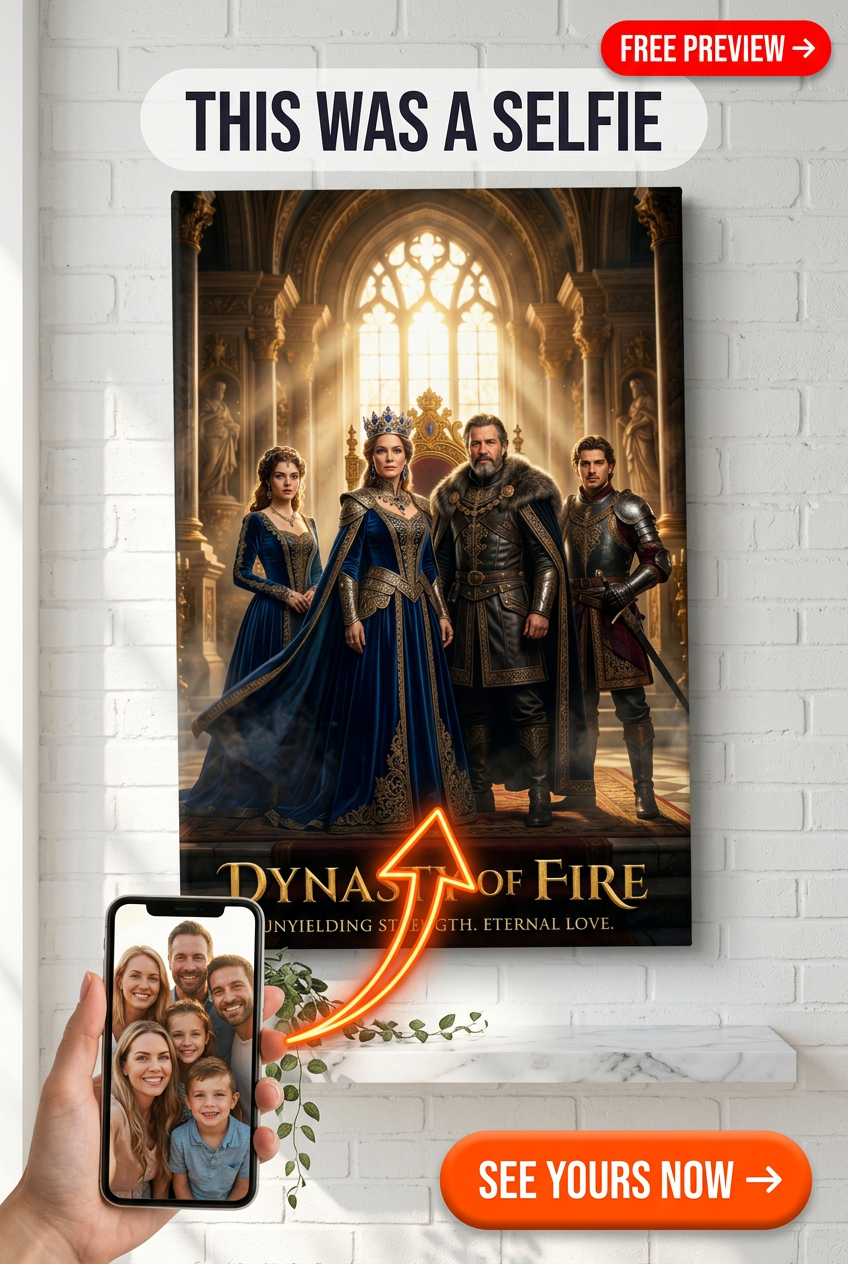 Custom Royal Couple Portrait — Regal Family Canvas from Photo