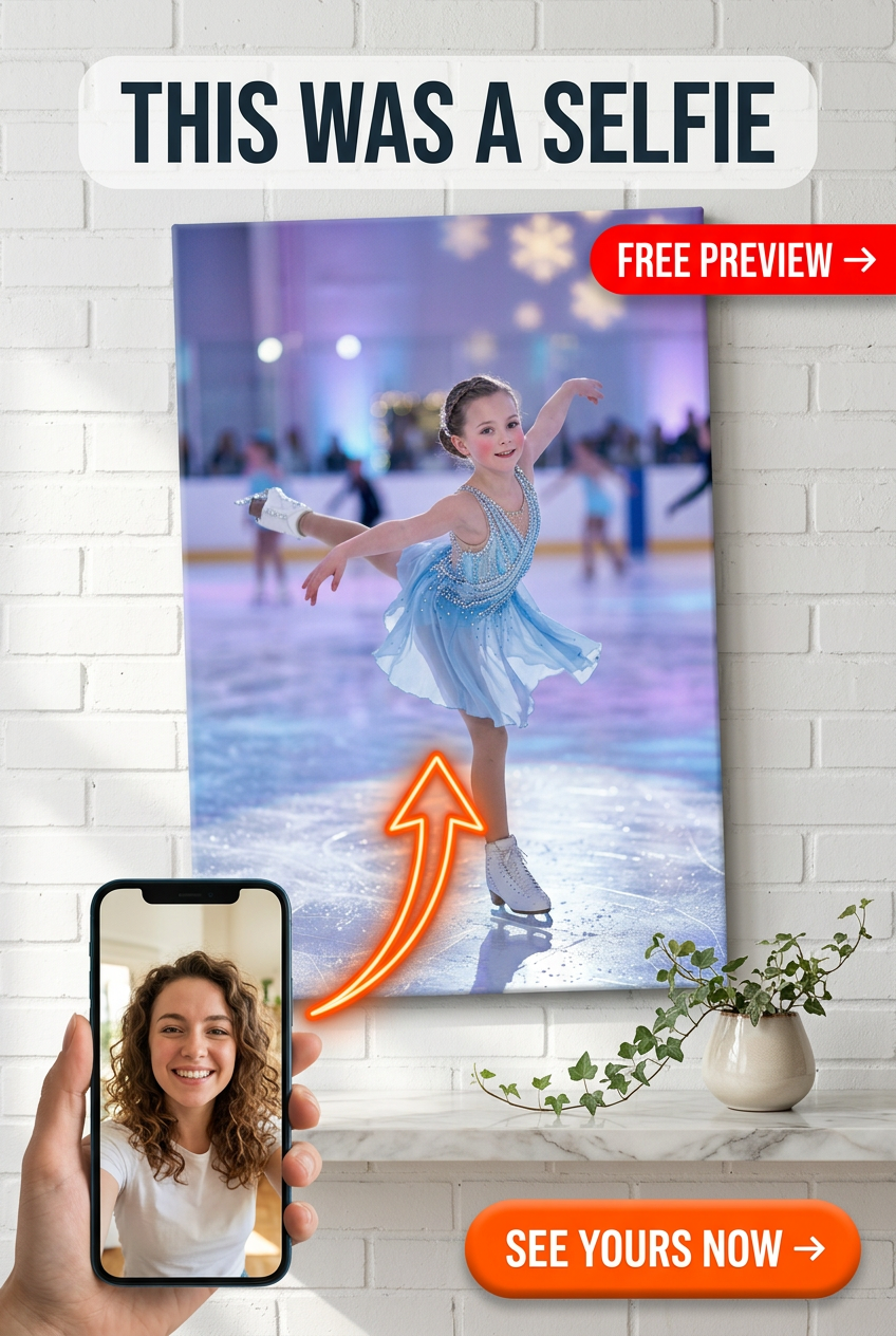 Retrato Infantil de Princesa de Patinaje Artístico