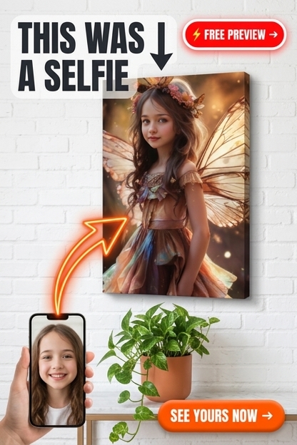 Whimsical Fairy Custom Portrait from Photo | Personalized Kids Gift