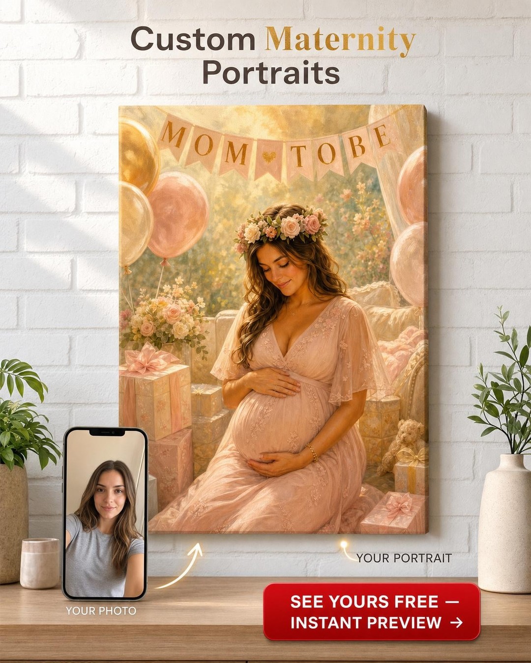 Baby Shower Host Thank You Gift — Elegant Maternity Celebration Canvas from Pho…
