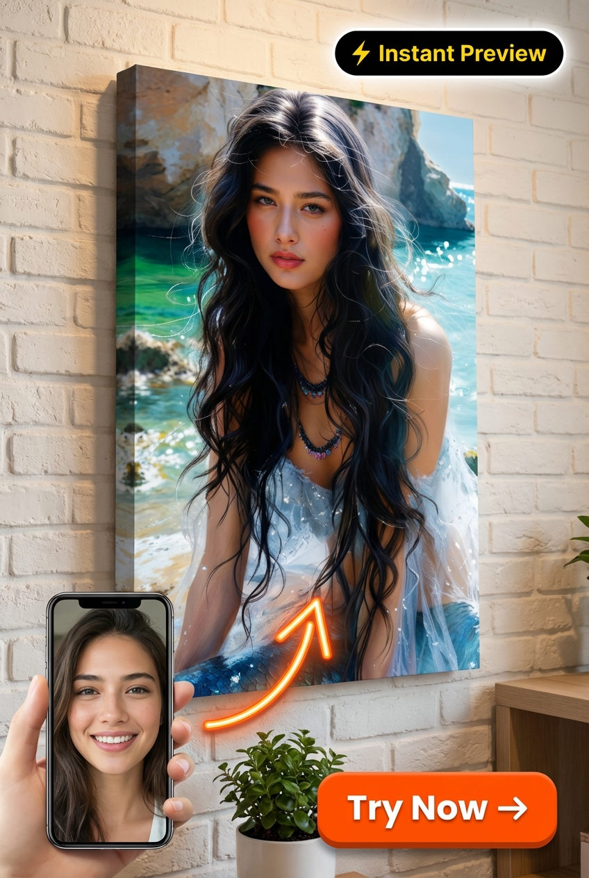 Buy Mermaid Custom Portrait - Personalized Canvas | Premium Canvas Portraits