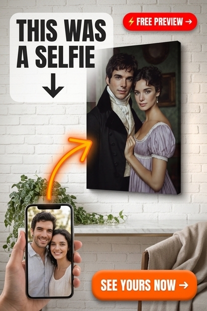 Regency-Era Custom Portrait from Photo | Personalized Gift for Couples