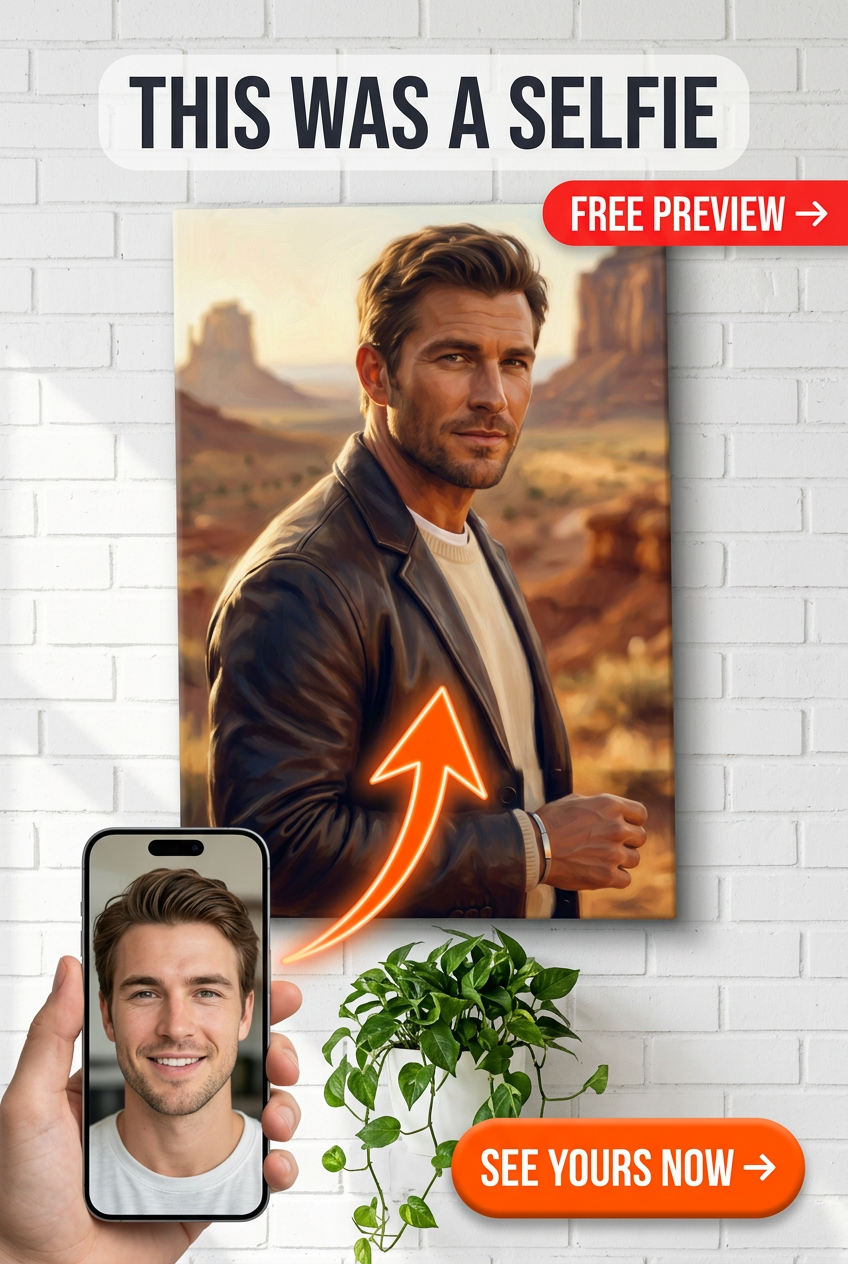 Custom Rugged Romance Portrait for Men