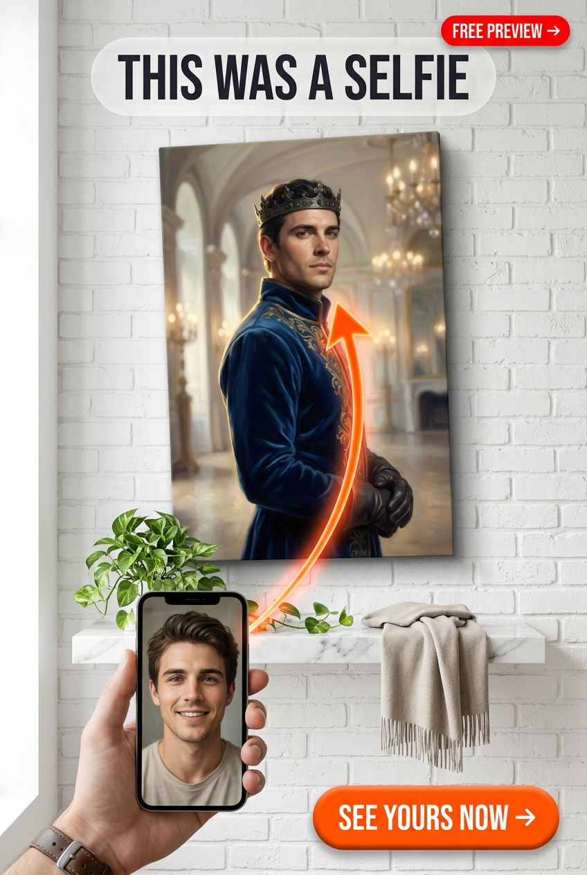 Custom Royal Man Portrait — Regal Palace Canvas