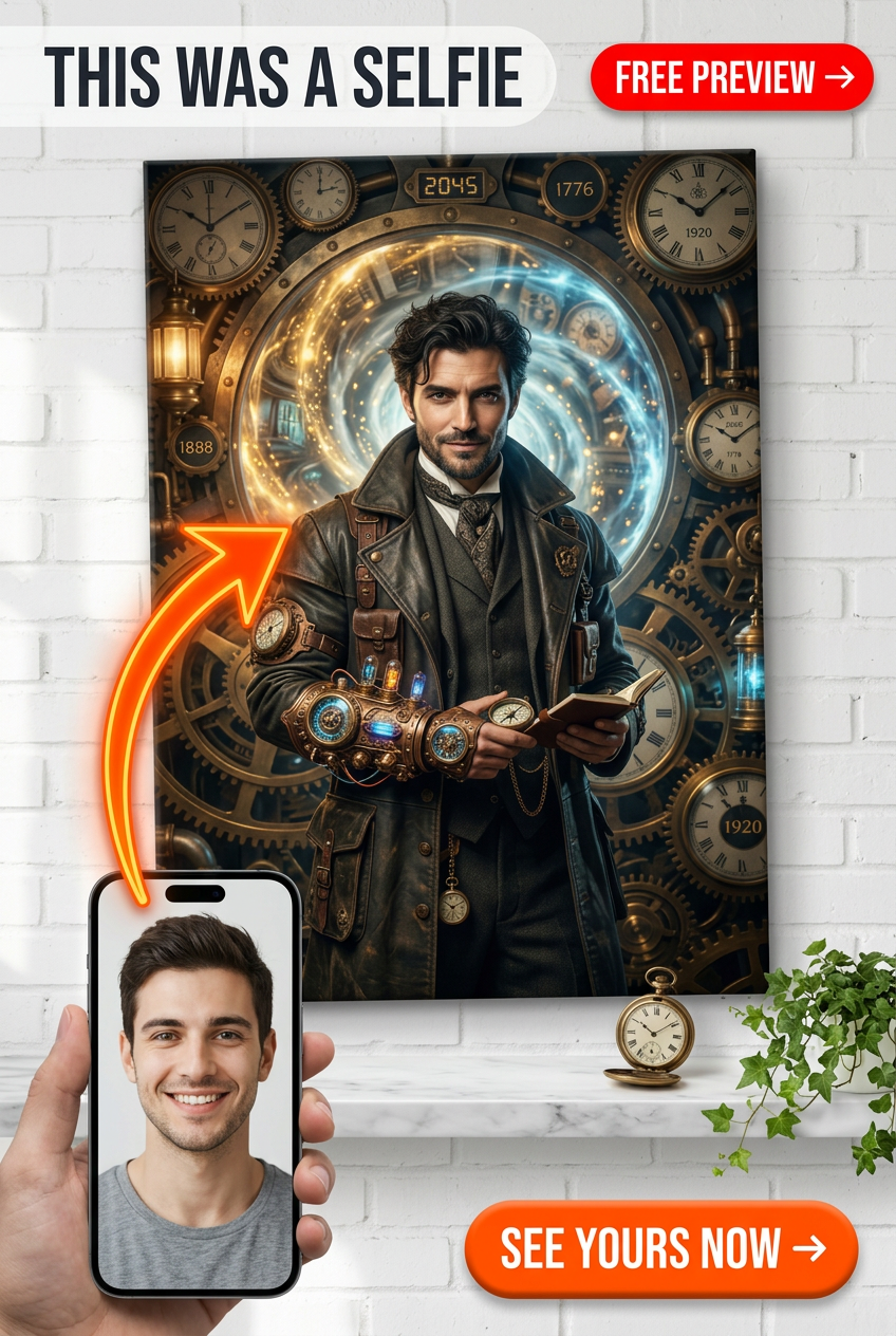 Portrait de Voyageur Temporel Steampunk pour Lui