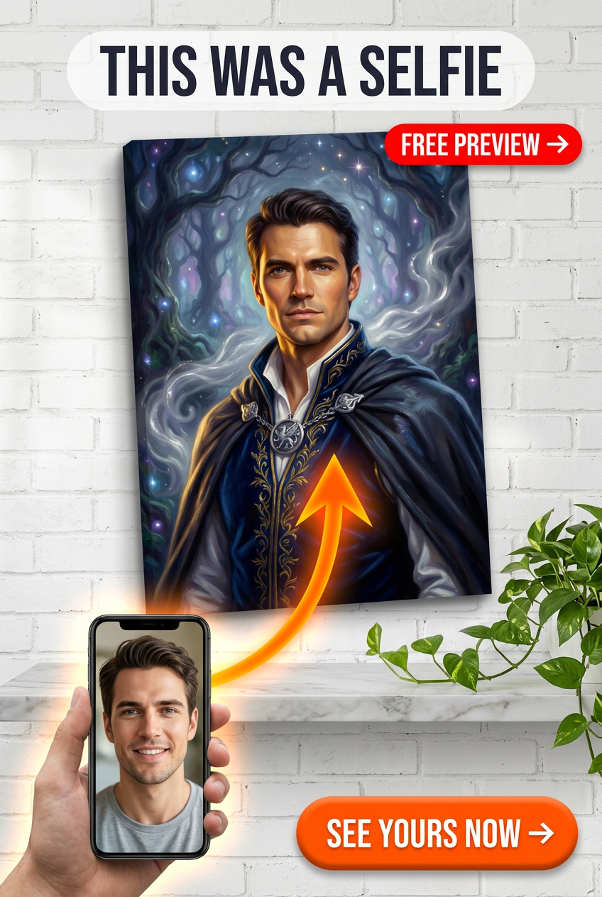 Custom Fantasy Portrait for Man — Heroic Canvas from Photo