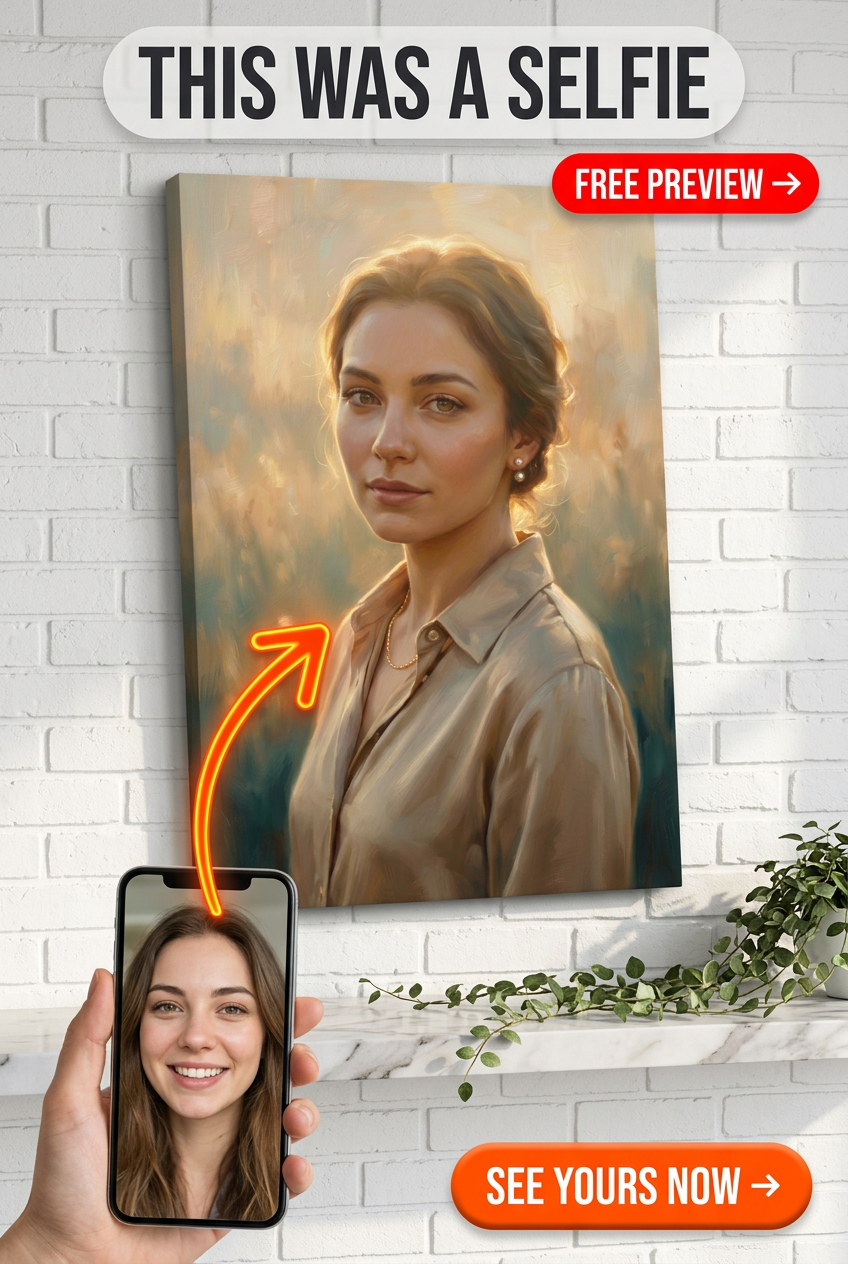 Custom Impressionist Woman Portrait — Serene Canvas Art from Photo