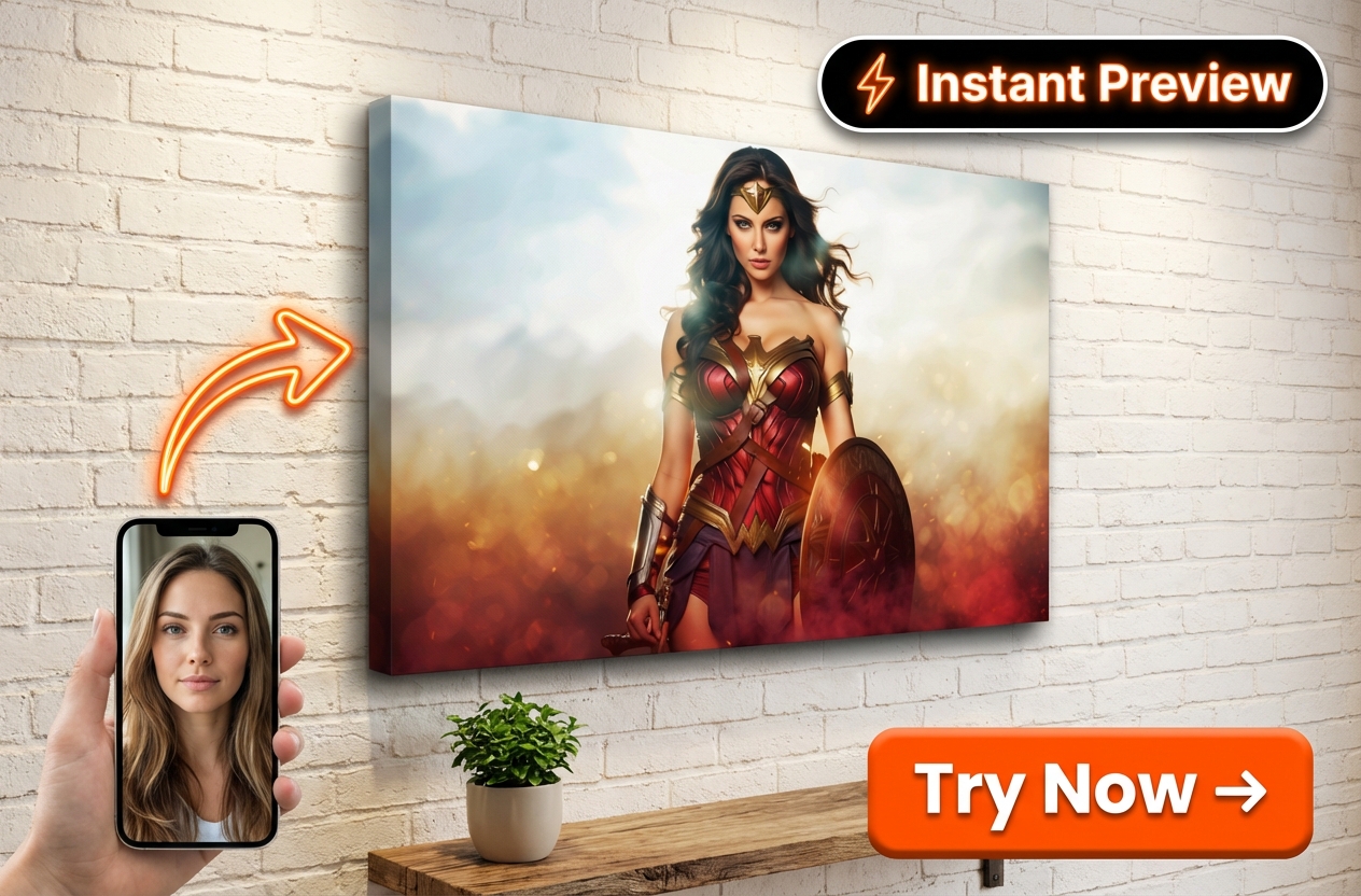 Superhero-Themed Custom Portrait from Photo | Unique Gift for Her