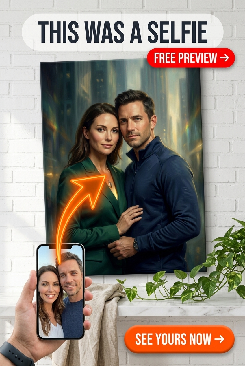 Dynamic Survival Couple Portrait Canvas