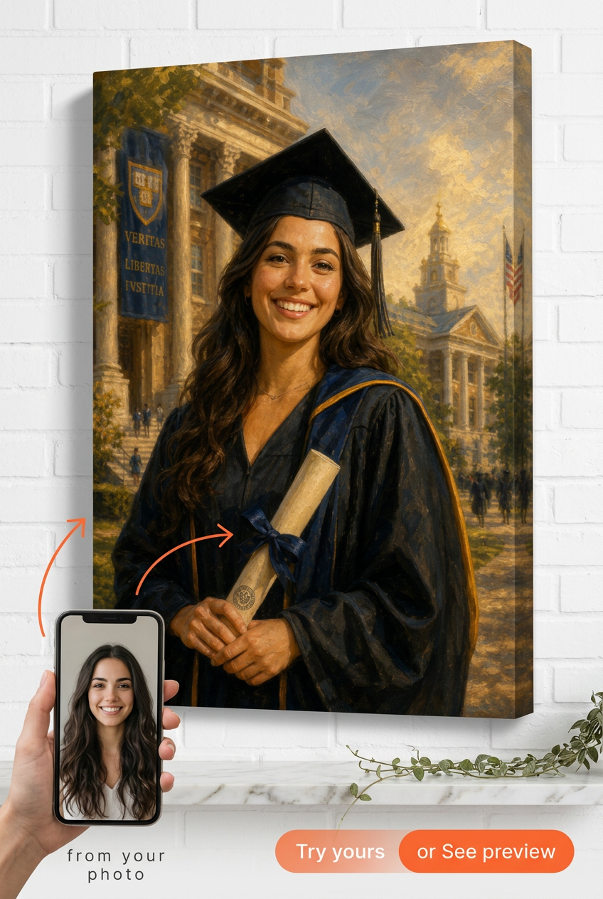 Graduation Gift for Niece — Graduation Celebration Canvas from Photo