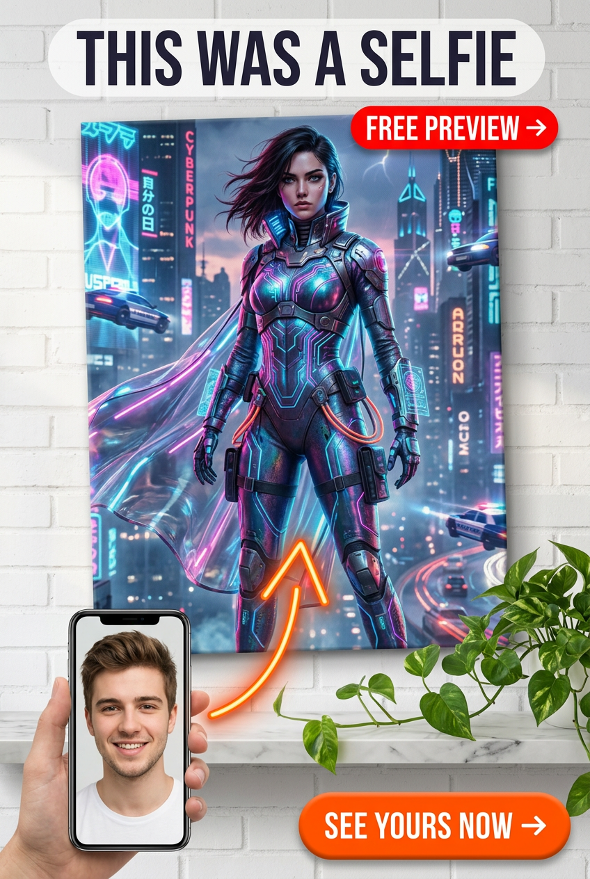 Epic Gamer Streamer Portrait - Cyberpunk