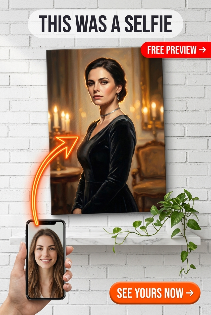 Custom Victorian Woman Portrait — Regal Candlelit Canvas