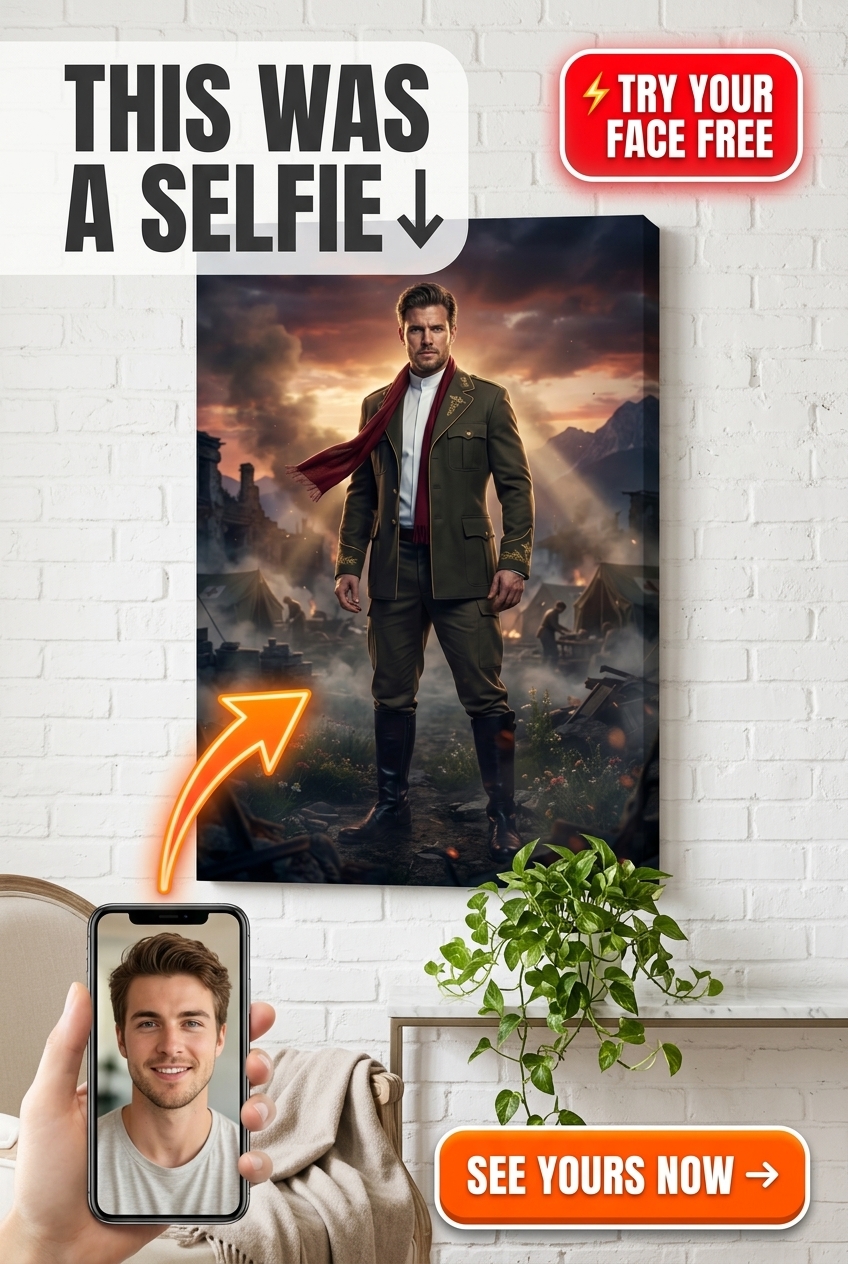 Custom Military Man Portrait — Heroic Canvas from Photo