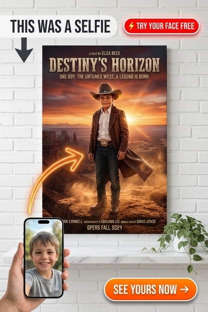Custom Cowboy Portrait for Boys — Heroic Desert Canvas