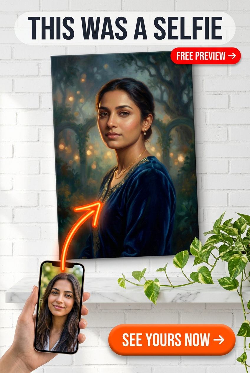 Custom Renaissance Woman Portrait — Serene Canvas from Photo