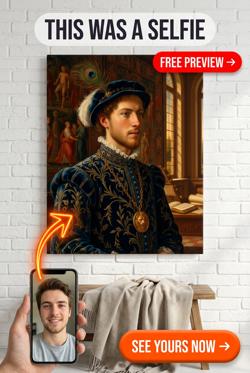 Custom Renaissance Man Portrait — Regal AI Art from Photo